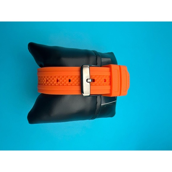 WildLife Heidi Klum Black Dial Crystal Accent Round Case Orange Band Watch New - Picture 3 of 4